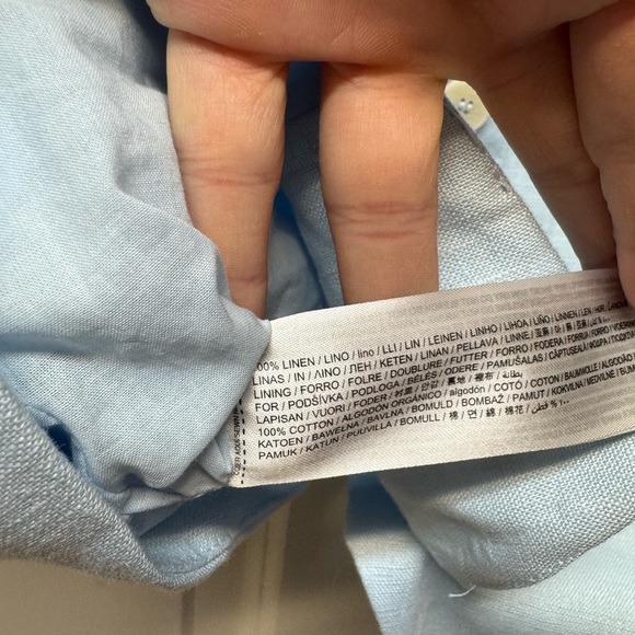 Mango Linen Light Blue Sleeveless Vest - Picture 8 of 8